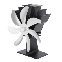 Heat Powered Stove Fan Aluminum Alloy Thermoelectric Fireplace Silver 7 Blades