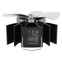 5-Blade Wood Stove Fan Silver Trapezoid Base