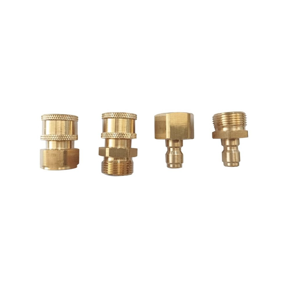 4Pcs M22-14Mm To 1/4In Pressure Washer Adapter Set, Power Washer Fittings Adapter Pressure Washer Fast Connect Kit 6031015852302