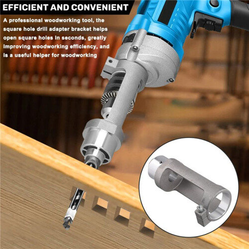 Two-Pack Square Hole Drill Bit Adapter Drill Bit Holder Professional Accessory Adapter Mortise Drill Bit for Hand Drill 1