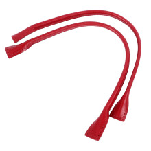 Cowhide Leather DIY Bag Handles 38.5x1cm Replacement Pair Red