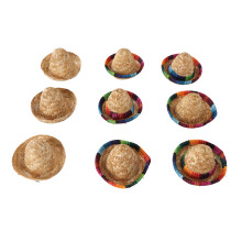 9Pcs Mini Straw Mexican Party Hats for Birthday Fiesta Celebration
