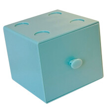 Desktop Storage Box Drawer Blue 9x9.2x8cm