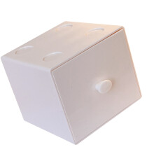 Stapelförmiger Plastik-Desktop-Ordner mit Schublade, Weiß, 9x9,2x8 cm