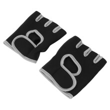 Elastische atmungsaktive Fitnesshandschuhe mit Handflächenstütze, Grau, L