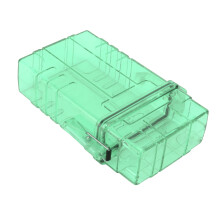 Étui à cigarettes en plastique imperméable, capacité de 20, vert transparent, 112x62x29mm