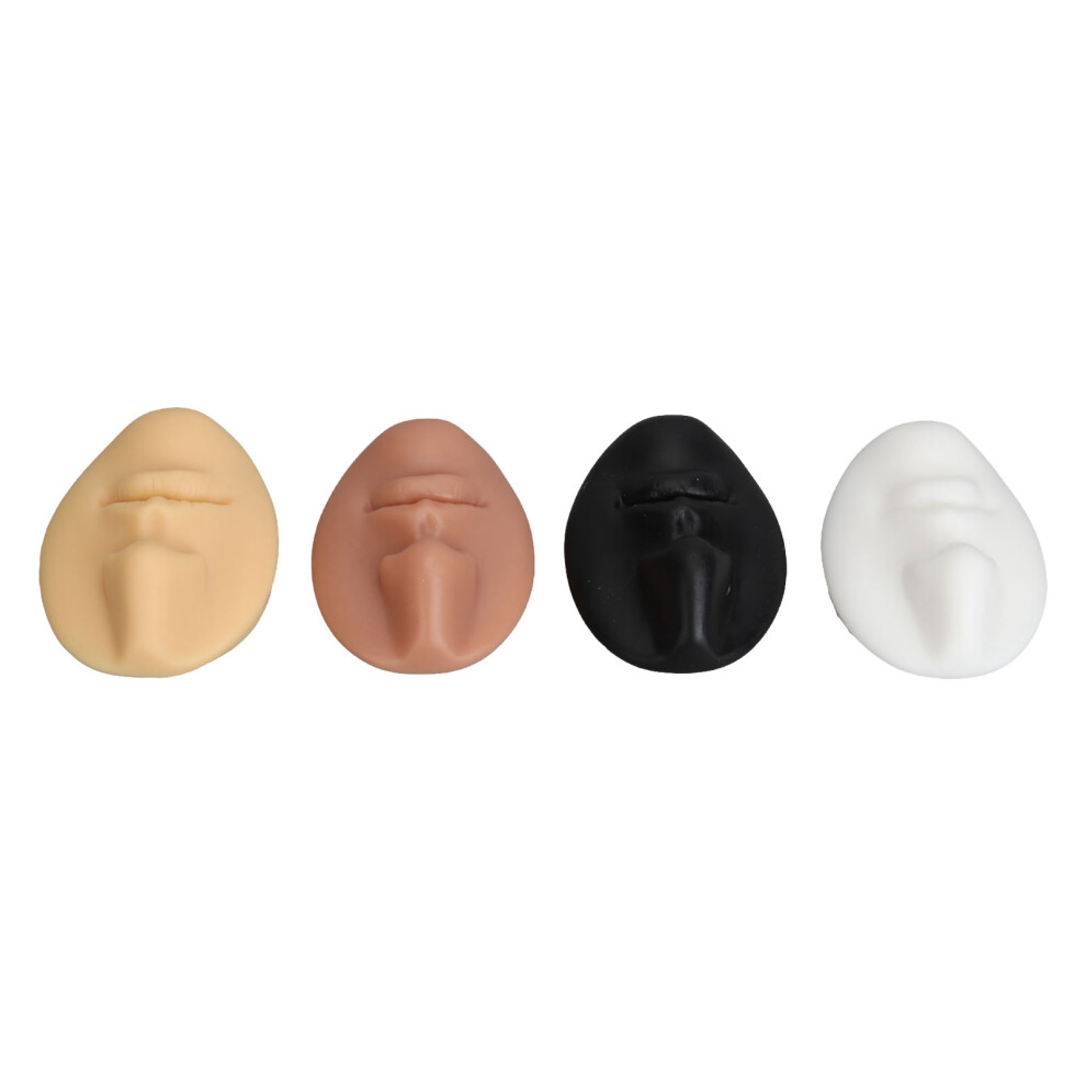 3D Silicone Nose & Mouth Model for Piercing Display, Reusable, 4 Colors