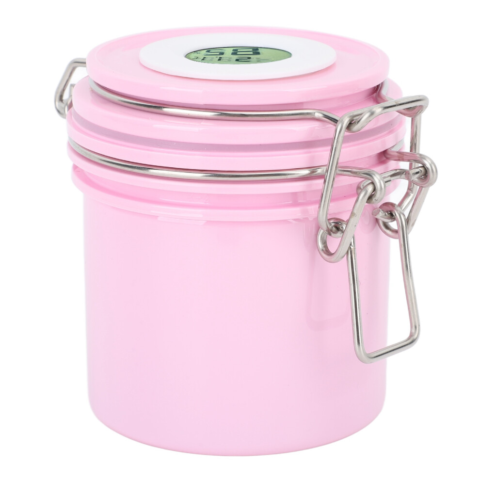 Pink 250Ml Eyelash Glue Storage Jar With Thermometer & Hygrometer