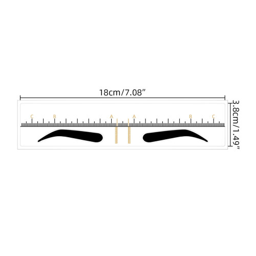 Disposable Eyebrow Template Ruler Sticker, 18x3.8cm, Easy to Use 1