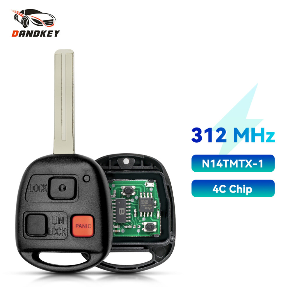 For Lexus Rx300 1999 2000 2001 2002 2003 312Mhz N14tmtx-1 3 Buttons Fob 4C Transponder Chip Remote Control Car Key 6935161656923