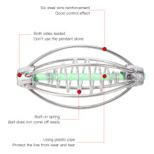 10PCS Stainless Steel Fish Feeder Bait Cage Holder 18g M Size