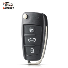 Folding Smart Car 3 Buttons Replacement Remote Flip Key Case Shell For Audi A3 A4 A6 Q7 TT HU66 Blade Fob Housing Cover