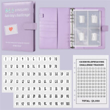 100 UmschläGe A5, Geldspar-Budgetordner mit GeldumschläGen - Challenge-Buch zum Sparen Von 5.050 Valentinstagsblau