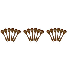 Small Wooden Spoons,18 PCS 5.3 Inch Natural Soup Spoons Bamboo Wood Spoon for Eating, Handmade Condiments Mixing Serving