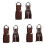 3X Plain Apron Front Pocket for Butchers Chefs Kitchen Cooking  Baking Waiter - Brown 1