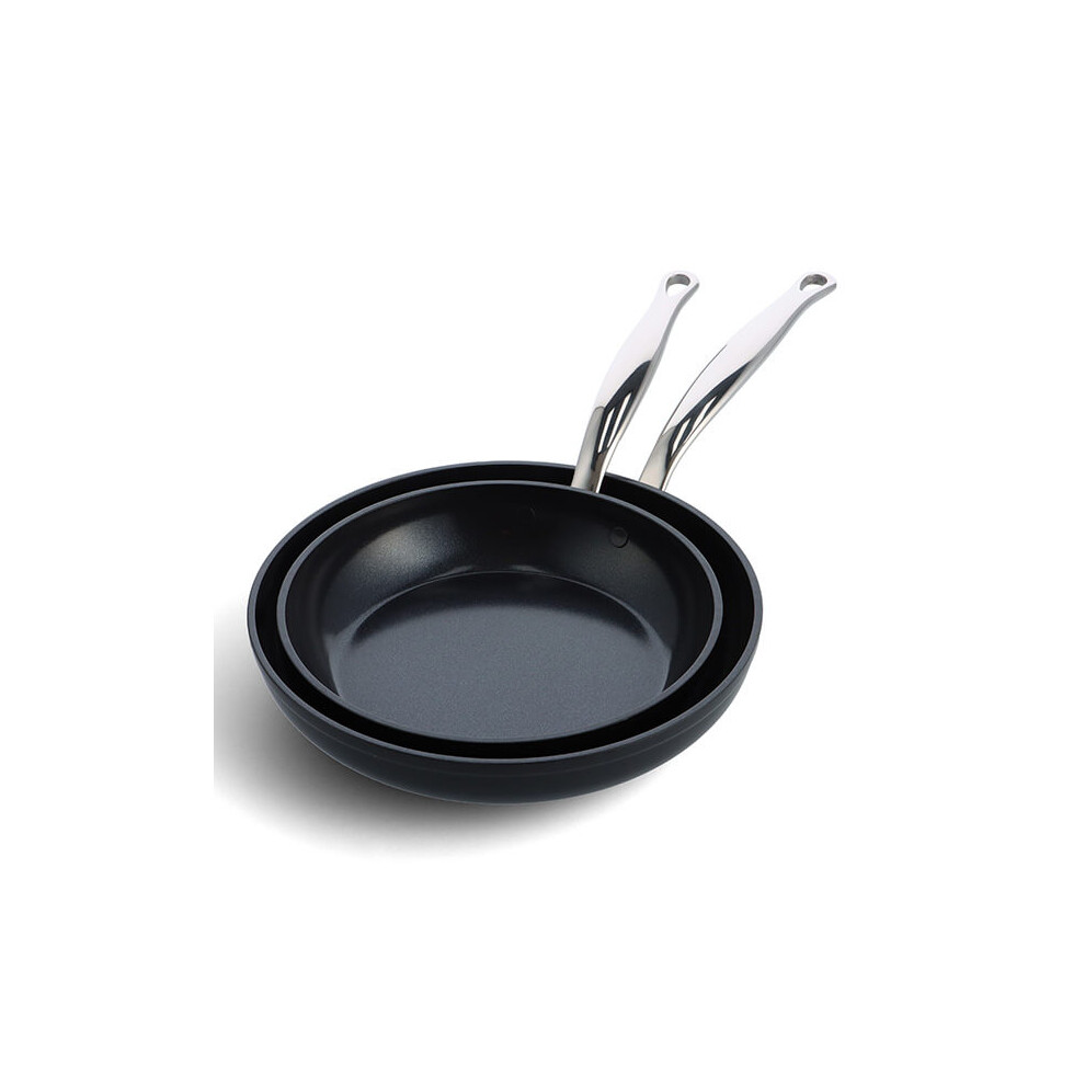 Greenpan Barcelona Pro Aluminium Non-Stick 24Cm & 28Cm Frying Pan Set With Pan Protector Sheet