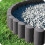 DEEP GREY Palisade Lawn Edging Border with Wood Log Effect, 2.5 Metres 7
