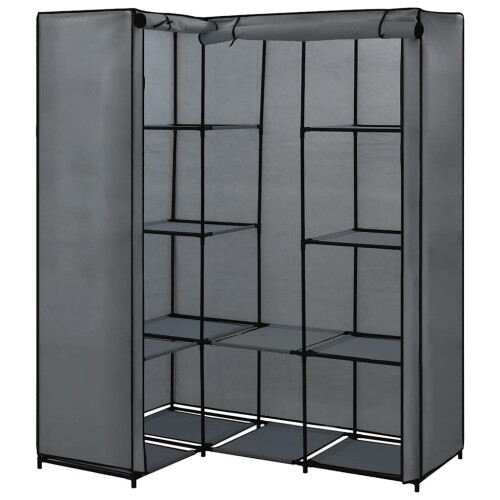 VidaXL vidaXL Eckkleiderschrank Grau 130 x 87 x 169 cm 1