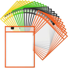 28-Teiliger Arbeitsnotizenhalter, Wiederverwendbarer Notizhalter, Tasche Aus Kunststoff, Trocken Abwischbare HüLle für Lehrer, BüRo, Organisation C