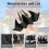Fully Automatic Reverse Folding Umbrella with Windproof Reflective Stripe UV Umbrellas for Carabiner Handle Travel,E 3