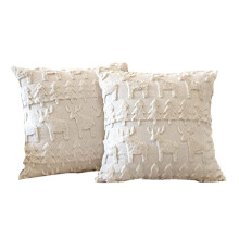 Set of 2 Soft Plush Short Wool Velvet Decorative Throw Pillow Covers Square Luxury Style Cushion Case Pillow Shell