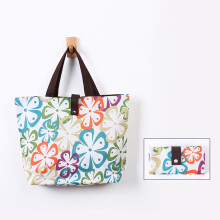 (Red Purple Flower) Portable Reusable Grocery Bags Strong Load-bearing Capacity Tote Bags for Grocery Store Supermarket