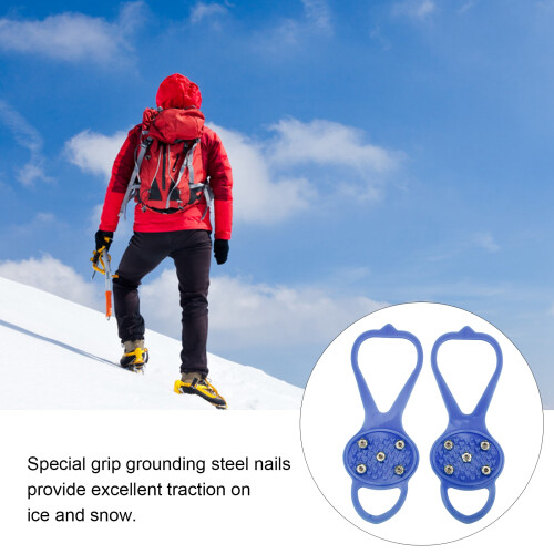 Crampons antidérapants à 5 pointes bleu M (35-41) 2