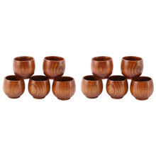 10Pcs Tea Set Small Wooden Cup Small Cup Green Wooden Cup with Natural Wood Wine Cup Wooden Tea Drinking Cup