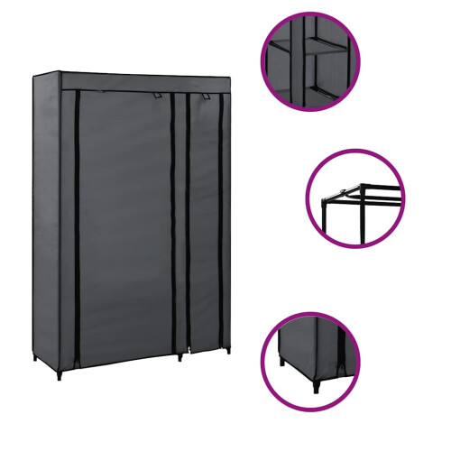 VidaXL vidaXL Faltschrank Grau 110x45x175 cm Stoff 1