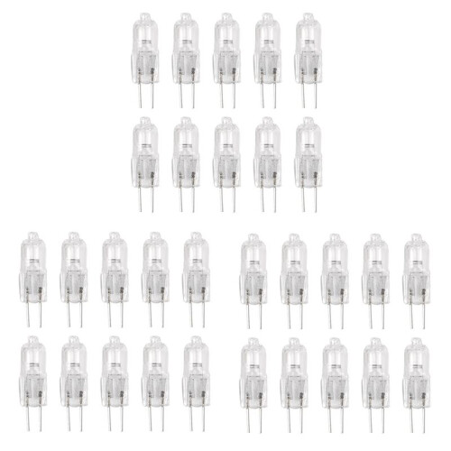 30 Pcs, G4 Halogen Lamp 12V 35W Pin Lamp Warm White