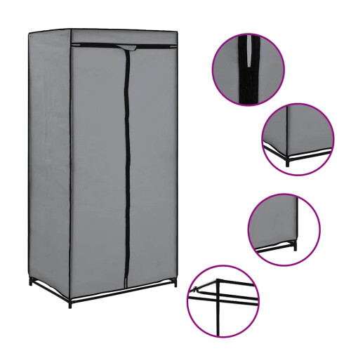 VidaXL vidaXL Kleiderschränke 2 Stk. Grau 7550160 cm 1