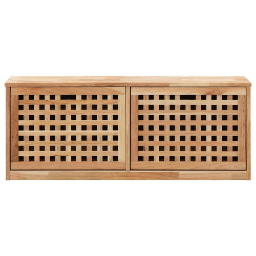 VidaXL vidaXL Solid Walnut Wood Shoe Storage Bench Natural Shoe Storage Cabinets 2