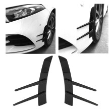 Universal 2 Pcs Gloss Black ABS Car Canard Side Spoilers for Front Bumper