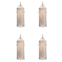 4X Chandelier Boho Decor Hand-Woven Charm Macrame Wall Hanging Home Bunk Home Decoration Lamp Shade Mandala