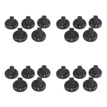 20 PCS Bouton de Controle de La Cuisiniere A Gaz En Plastique Noir Boutons de Commande