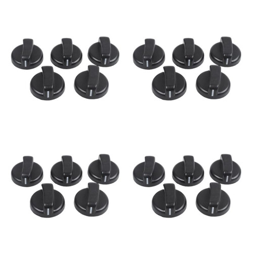 20 PCS Kitchen Black Plastic Gas Stove Cooker Control Knobs 1