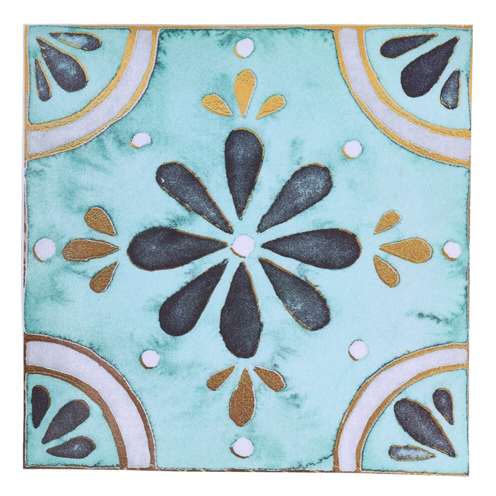 4Pcs Retro Tile Stickers Set, Waterproof Self-Adhesive Decor, 30X30cm 7631388252274