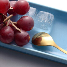 Dessert Spoon Fork Set,40 Pcs 4.7 Inch Cake Fork,Coffee Spoon, Gold Leaf Fruit Fork,(10 Spoon + 10 Fork)