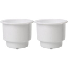 9Pcs Recessed Drop in Plastic Cup Drink Can Holder with Drain for Boat Car Marine Rv (White)