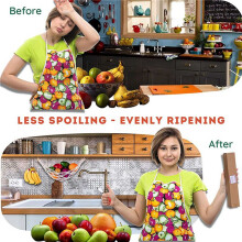 2X Hamac de Fruits en Macramé pour Cuisine Sous Armoire, Filet de Porte-Fruits Hamac Végétarien et Crochet pour Panier de Fruits Suspendu