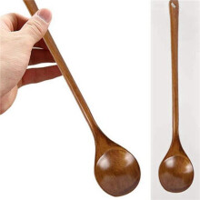 6 Pcs Wooden Mixing Spoons Kitchen Soup Serving Spoons Long Handle Cooking Spoons for Kitchen Stirring Serving Cooking