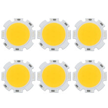 6X 5 W Lumiere de Puce Ronde Lumiere COB Ultra Brillant LED Lumiere de Puce LED Ampoule de Puce - Chaud Blanc DC15-17V