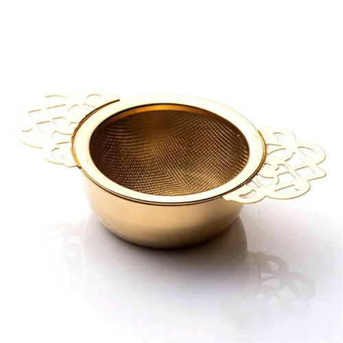 4X Stainless Steel Tea Strainer with Drip Bowl Easy Clean Loose Leaf Hanging Infuser Filter Kitchen Tool 2