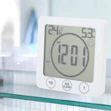 Multifunctional Indoor Thermometer Hygrometer Digital Clock ABS Compact