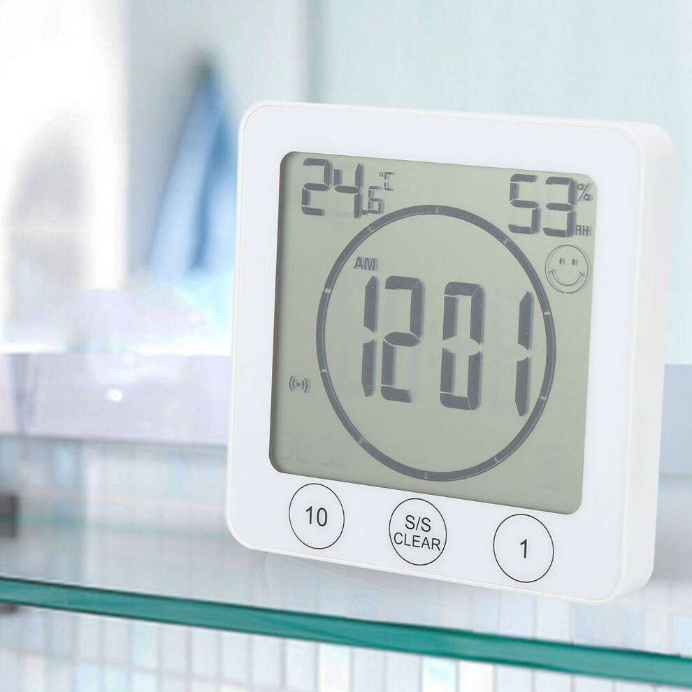 Multifunctional Indoor Thermometer Hygrometer Digital Clock Abs Compact 4961392578927