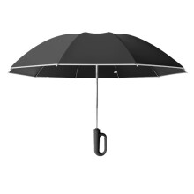 Guarda-Chuva Dobrável Reverso Totalmente Automático com Faixa Reflexiva À Prova de Vento Guarda-Chuvas UV para Viagens com Alça de Mosquetão, D