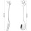 Dessert Spoon Fork Set,20 Pcs 4.7 Inch Cake Fork,Coffee Spoon, Silver Leaf Fruit Fork,(20 Spoon + 20 Fork) 7