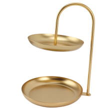 Round 2-Tier Iron Dessert Stand Gold 32cm Party Wedding Birthday