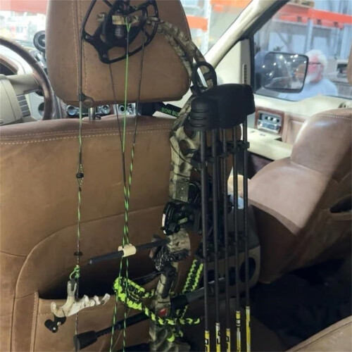 (A) Twist Hook Universal Portable Compound Bow Headrest Accessory for Multiple Vehicles with Tool-Free Installation for Tran