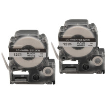 10 Pack Replace LK-4WBN LC-4WBN9(SS12KW) Label Tapes for  LabelWorks LW300 LW400 LW500 LW700 1/2 Inch x 26.2 Feet